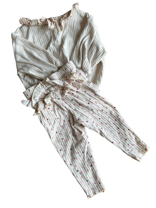 Babymeisjes Sweatshirt &amp; Leggings - maat 74-80 (6-12M)
