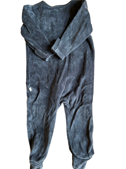 Marineblauwe fluwelen jumpsuit - maat 74 (6-9M)