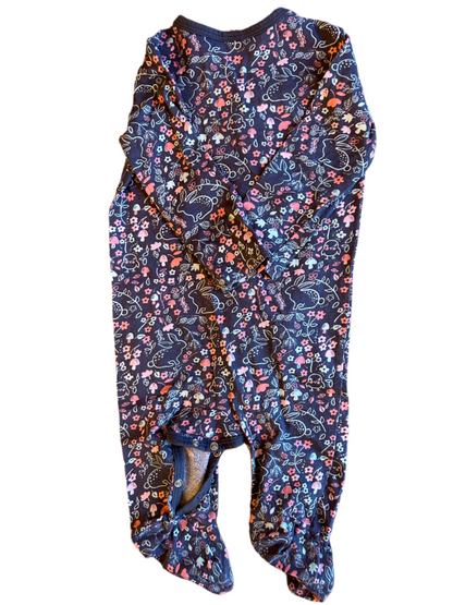 Paarse baby onesie met lange mouwen - maat 68 (3-6M)
