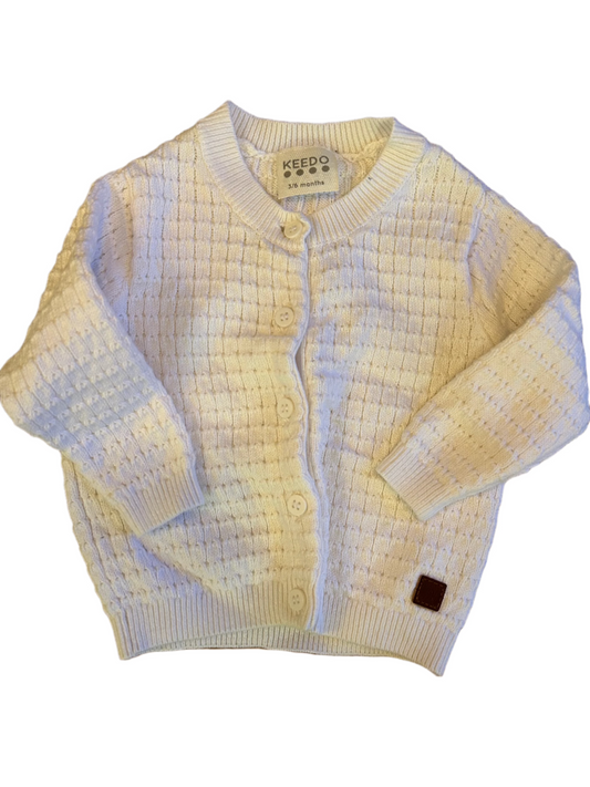 Wit gebreid vest - Maat 68 (3-6M)