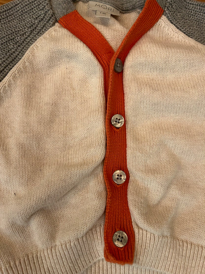 Baby Mori Knitted Cardigan & Pants - size 74-80 (6-12M)