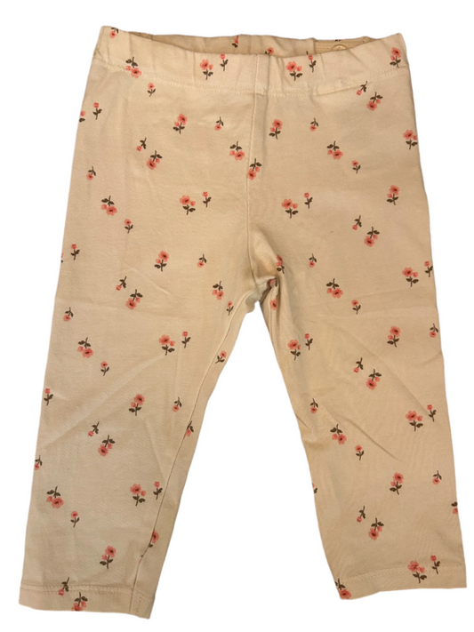 Witte bloemen baby legging - maat 74 (6-9M)