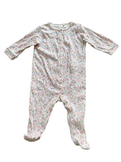 Twee-pack rompertjes met lange mouwen en bloemen - maat 74 (6-9M)