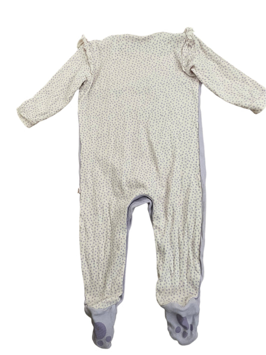 Onesie met lange mouwen en konijnengezichtje - maat 80 (9-12M)