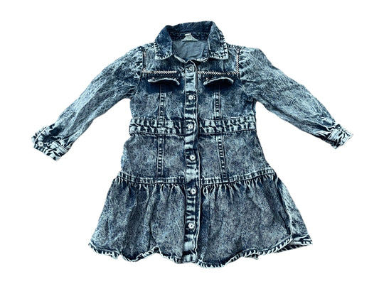 Denim feestjurk met lange mouwen - maat 86 (12-18M)