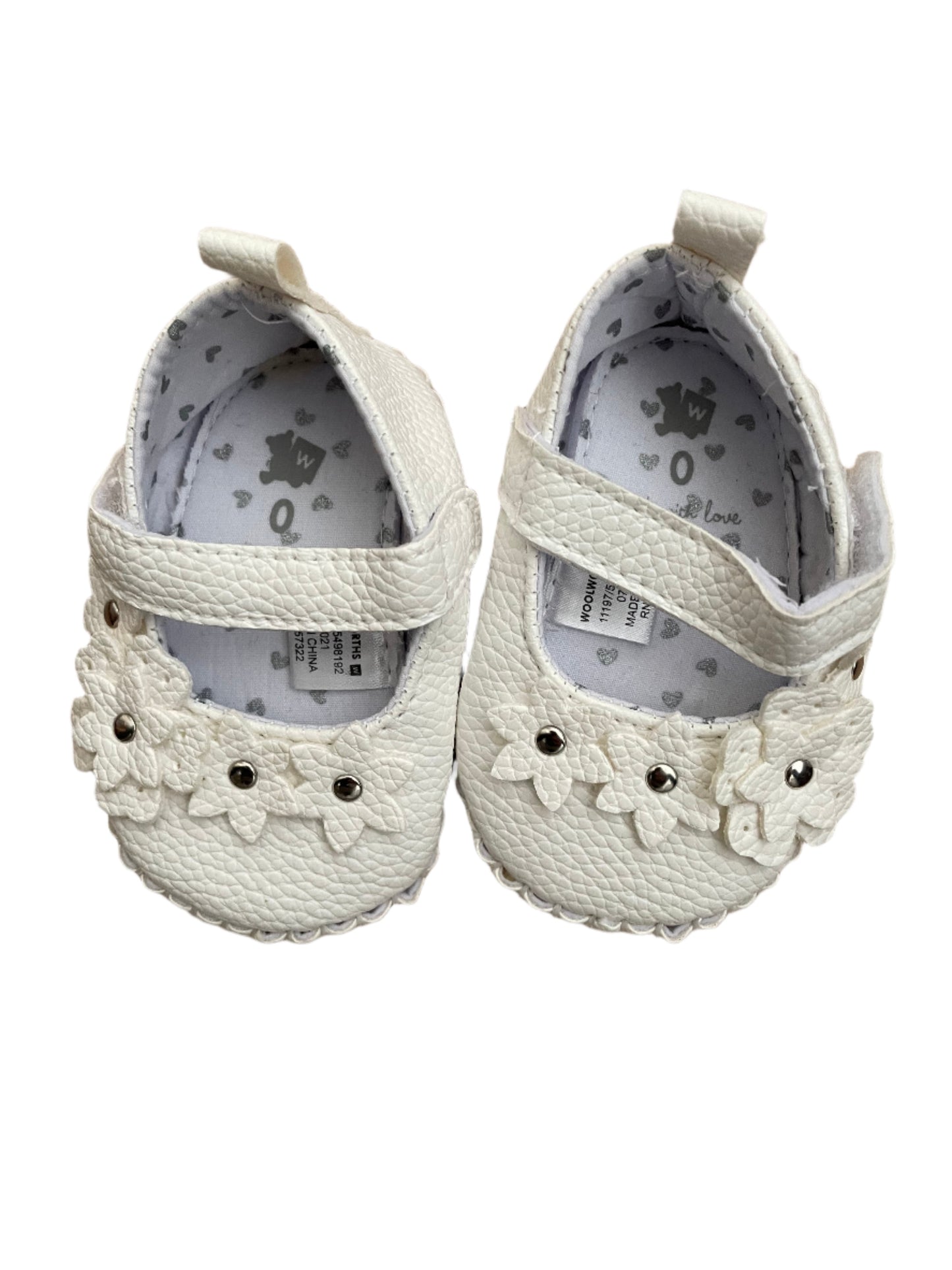 Schattige witte schoenen - Maat 3 - 6 maanden