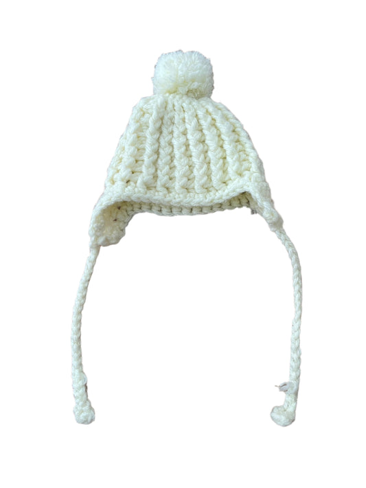 Baby hat with ear warmers - size 4-9M