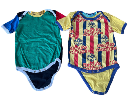 Twee trotse Zuid-Afrikaanse rompertjes - Maat 74-80 (6-12M)