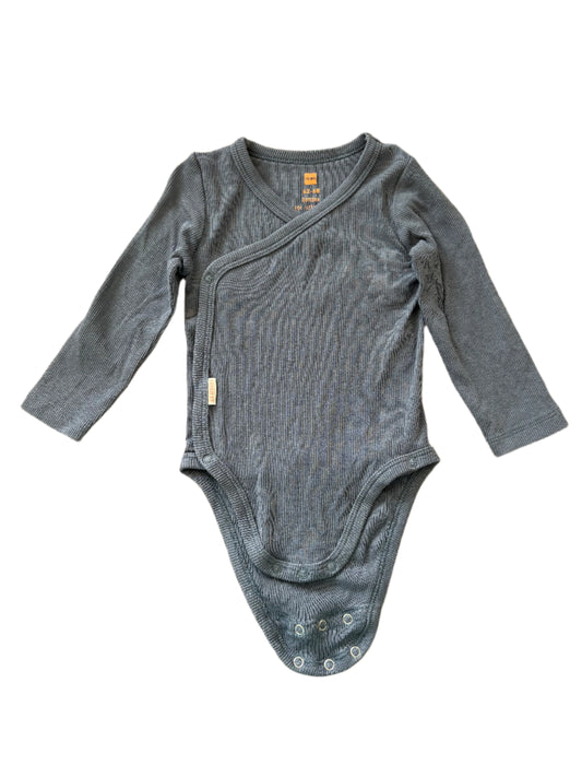 Long-Sleeve Wrap-Around Romper - Size 62-68 (2-6M)