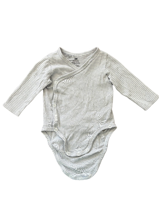 Long-Sleeve Wrap-Around Romper - Size 62 (2-4M)