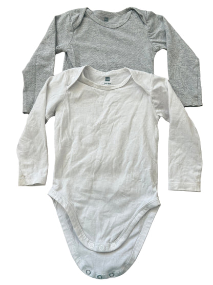 Two Long-Sleeve Rompers - Size 74-80 (6-12M)