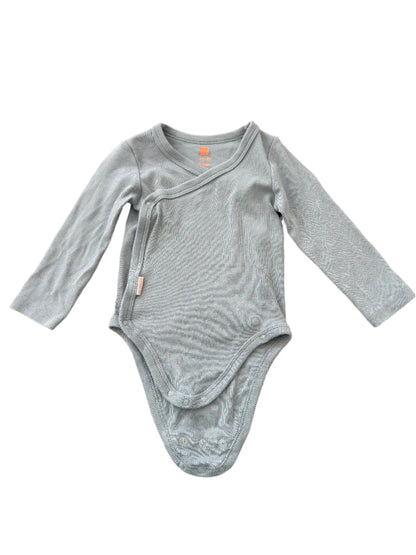 Long-Sleeve Wrap-Around Romper - Size 62-68 (2-6M)