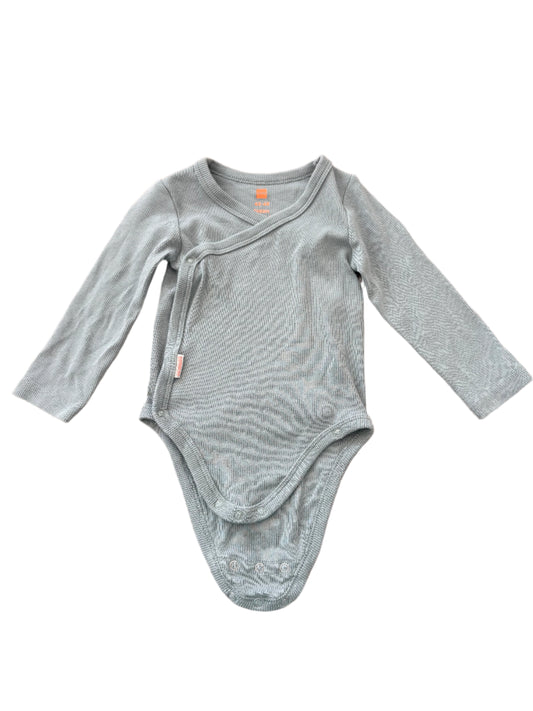 Long-Sleeve Wrap-Around Romper - Size 62-68 (2-6M)