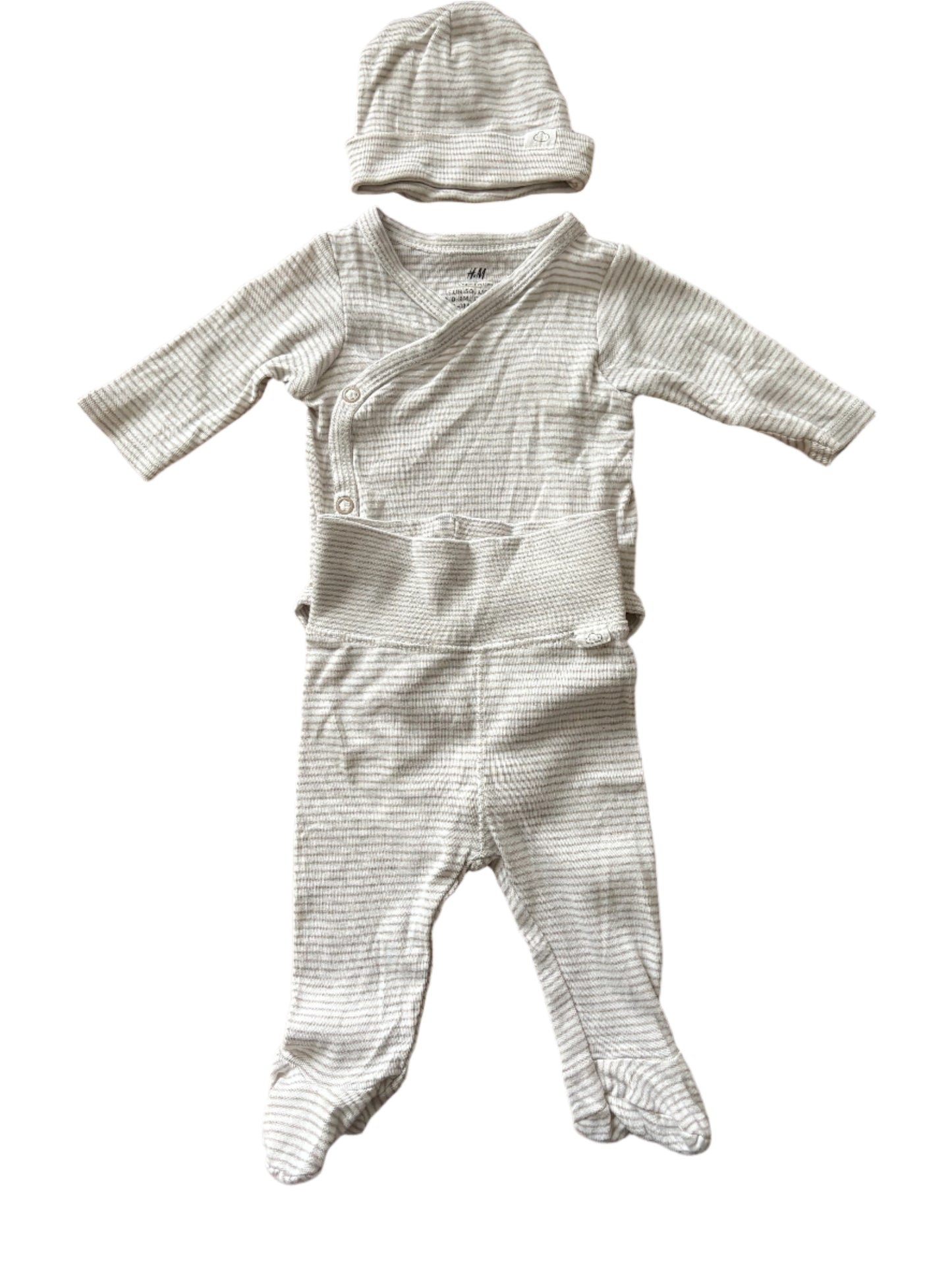 3-Piece Bodysuit and Trousers Set - Size 50 (0-1M)
