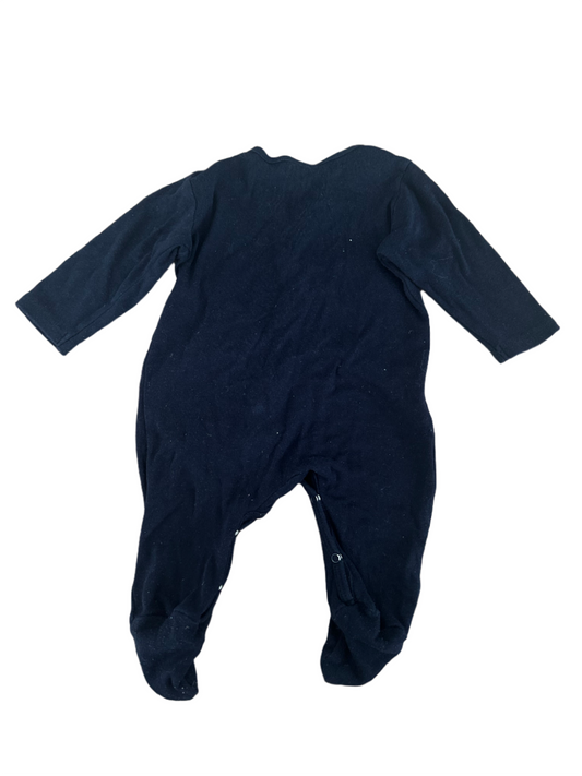 Marineblauwe dinosaurus onesie - maat 62 (3-6M)