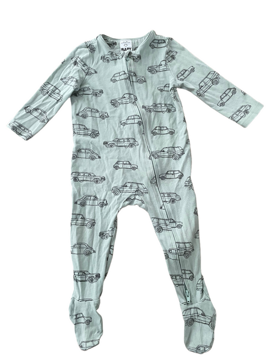 Groene auto Onesie - maat 74-80 (6-12M)