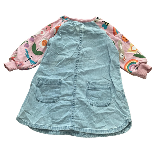 Blauwe denimjurk met lange mouwen - maat 80 (9-12M)