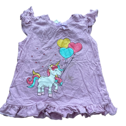 Kort mouw paars t-shirt - maat 80 (9-12M)