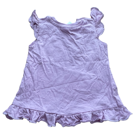 Kort mouw paars t-shirt - maat 80 (9-12M)