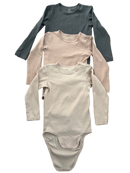 Set of 3 Long-Sleeve Rompers - Size 98(2-3Yrs)
