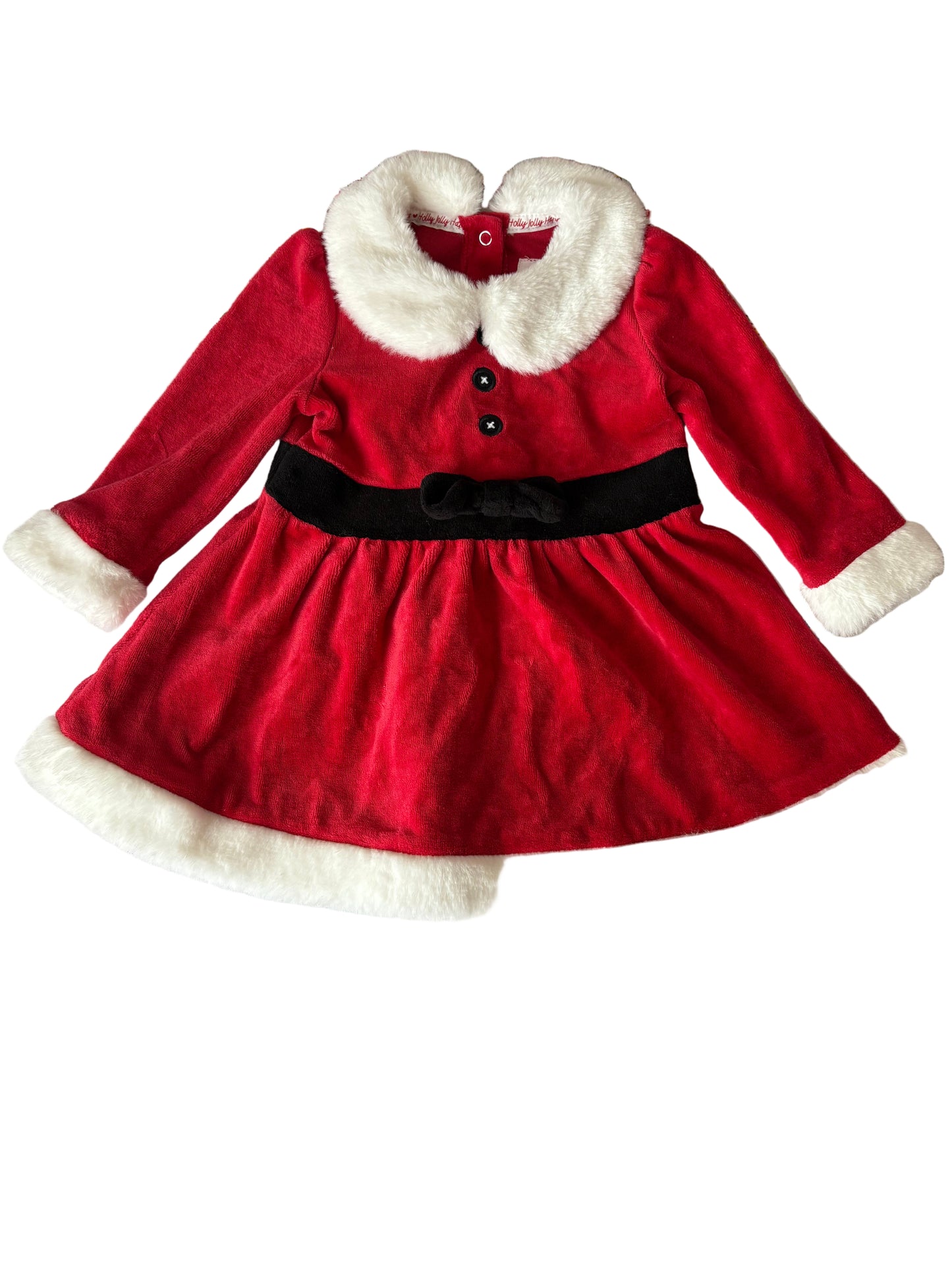 Long-Sleeve Christmas Dress - Size 80 (9-12M)