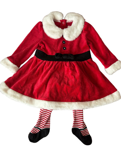 Long-Sleeve Christmas Dress - Size 80 (9-12M)