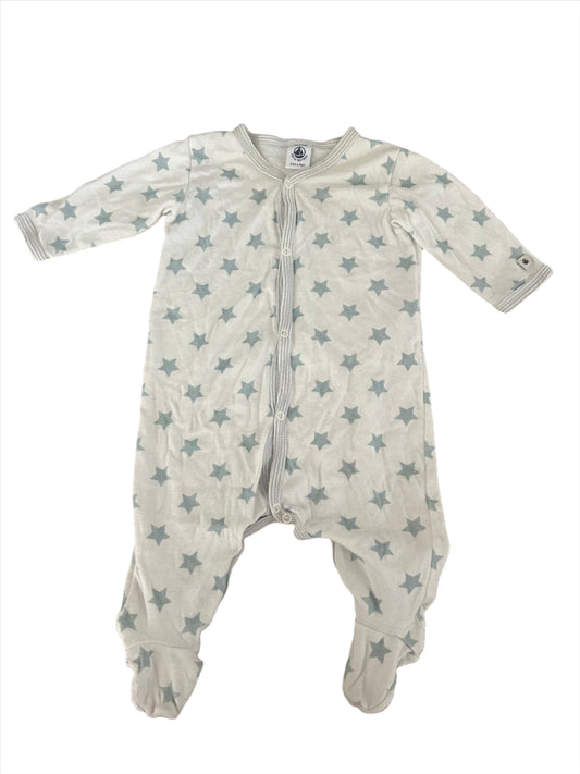 Wit Onesie met grijze sterren - maat 60 (3M)