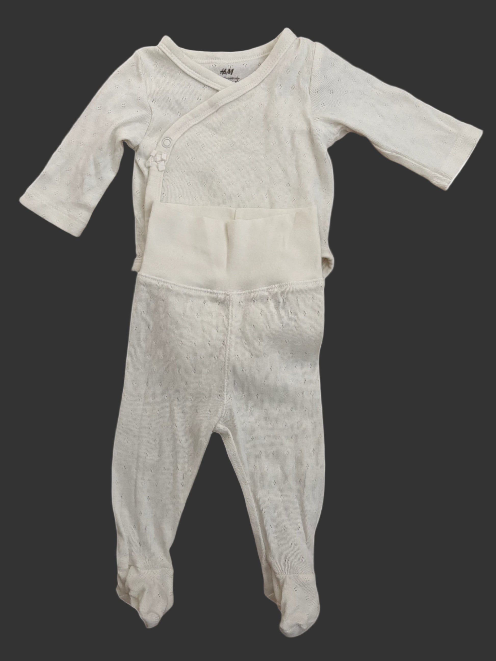 White baby onesie and pants