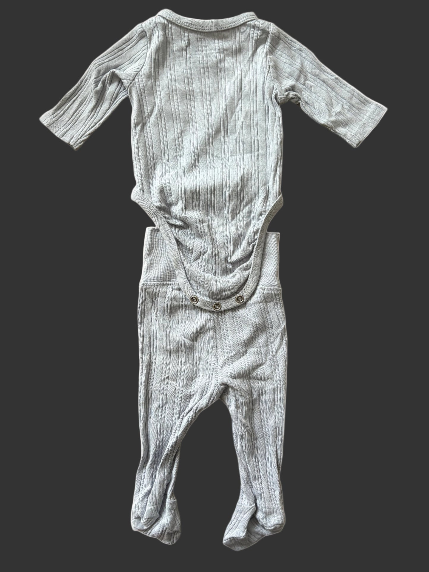 striped baby bodysuit and pants back