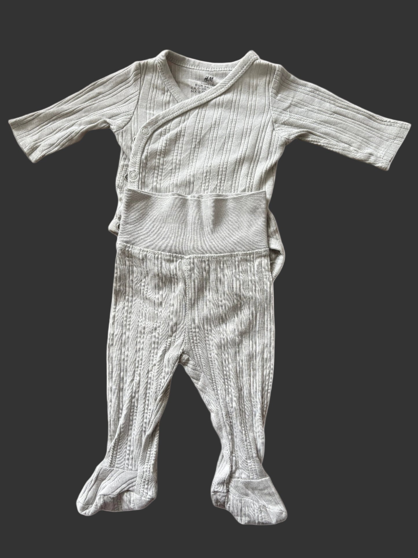 striped baby bodysuit and pants front