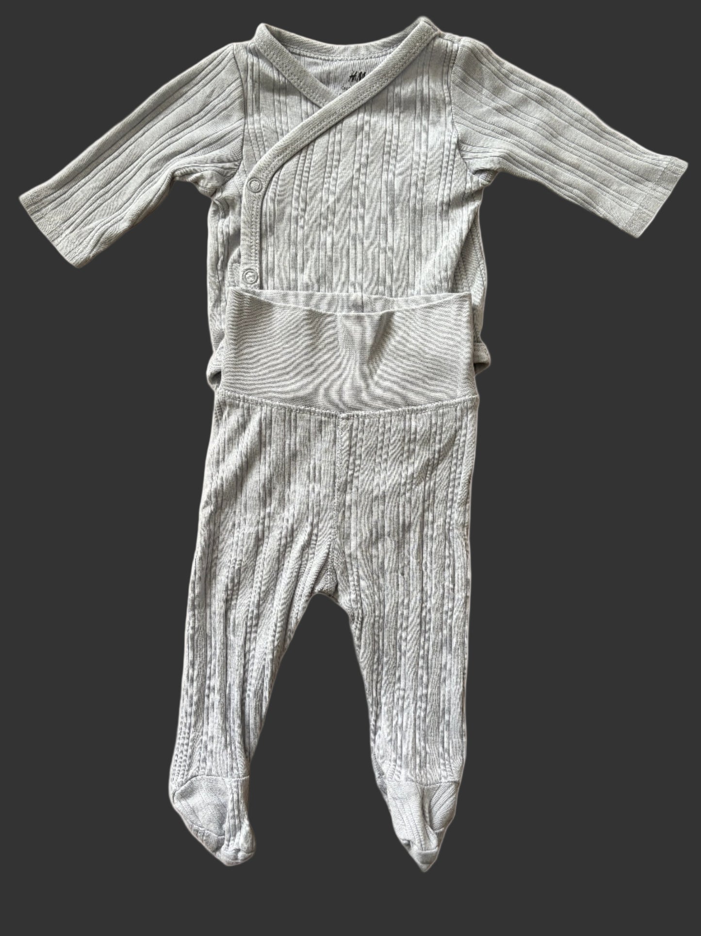 striped baby onesie front