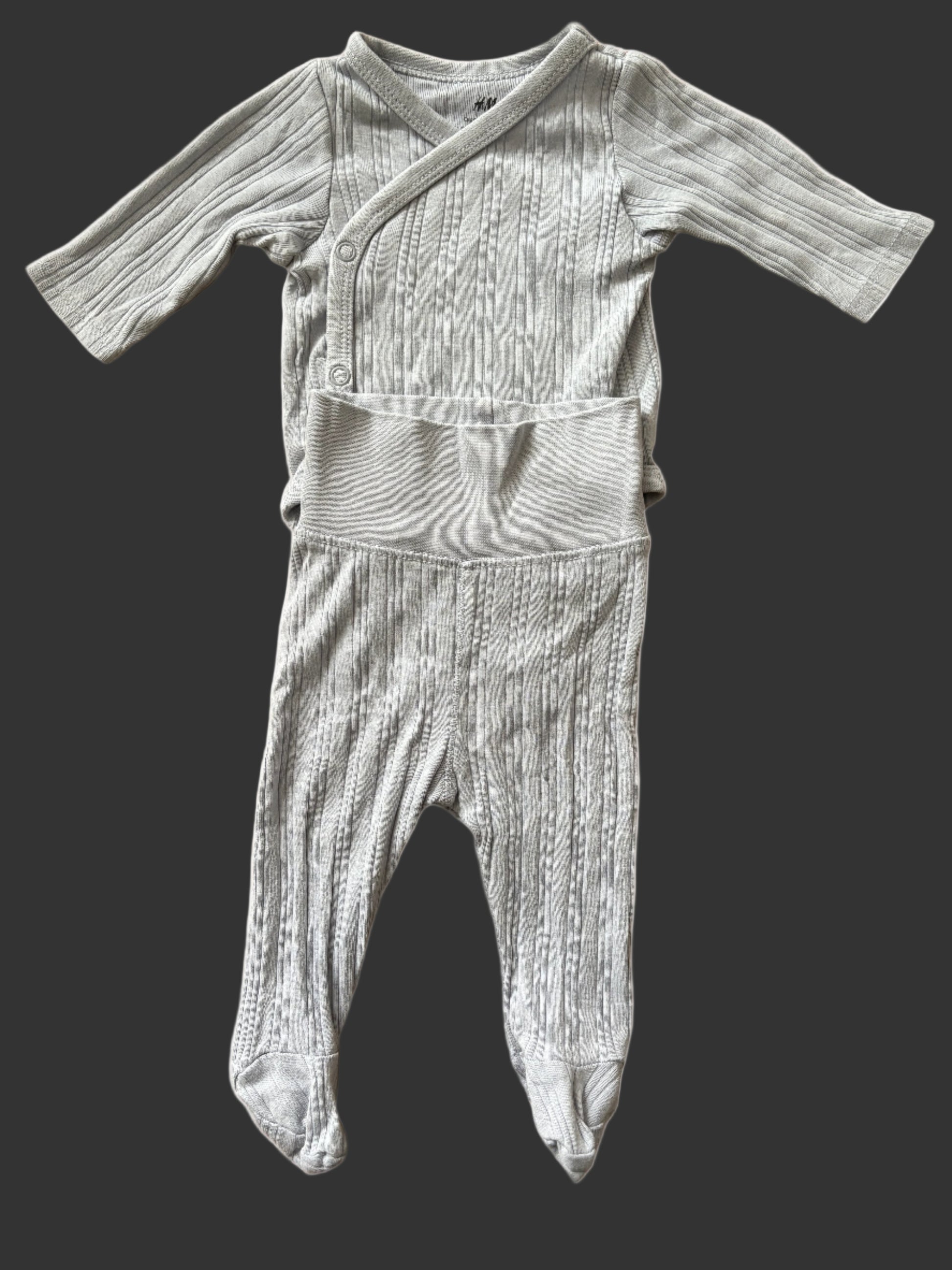 striped baby onesie front