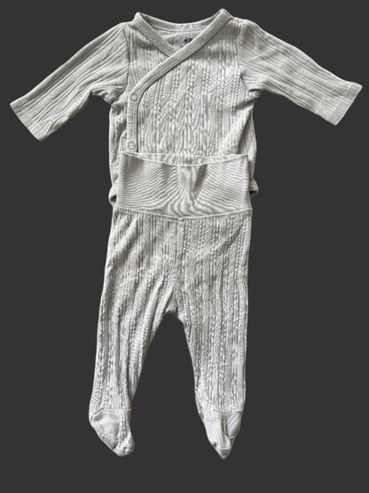striped baby onesie front
